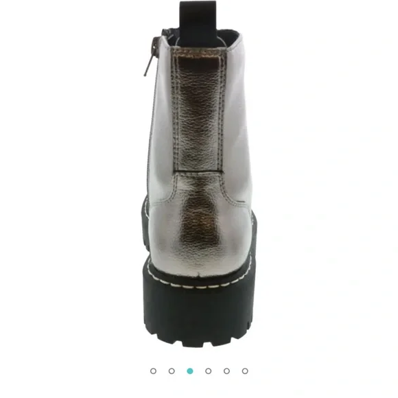 Size 7.5 pewter lace up with side zipper. NWOT - Picture 2 of 4